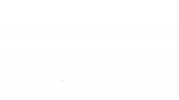 Fekete vonal Body páncél ikon elszigetelt fehér háttér. 4K Videó mozgás grafikus animáció — Stock videók