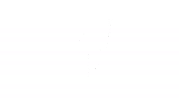 Černá čára Ikona štítu izolována na bílém pozadí. Strážní znak. Zabezpečení, bezpečnost, ochrana, ochrana soukromí. Grafická animace pohybu videa 4K — Stock video
