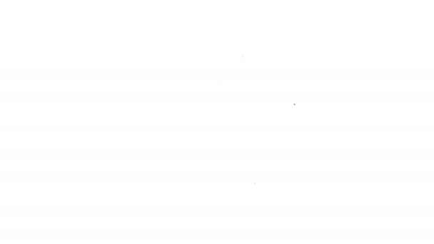 Línea negra Icono de armadura corporal aislado sobre fondo blanco. Animación gráfica de vídeo 4K — Vídeos de Stock