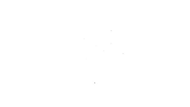 Schwarze Linie Sagen Sie Nein zu Plastiktüten Postersymbol isoliert auf weißem Hintergrund. Verbotsschild für Einwegverpackungen aus Zellophan und Polyethylen. 4K Video Motion Grafik Animation — Stockvideo