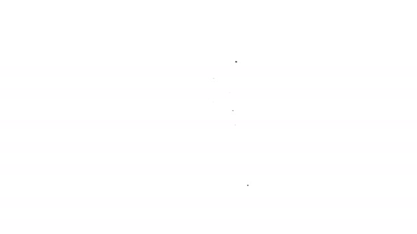 Línea negra Detenga el icono de contaminación plástica aislado sobre fondo blanco. Cartel ecológico. Animación gráfica de vídeo 4K — Vídeo de stock