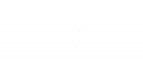 Linea nera Cestino icona isolato su sfondo bianco. Segnaletica della spazzatura. Cestino icona. Icona della spazzatura in ufficio. Animazione grafica 4K Video motion — Video Stock