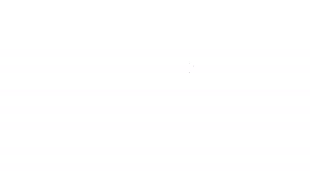 Czarna linia Szkło papierowe i ikona wody izolowane na białym tle. Szklanka napoju. Świeży symbol zimnego napoju. 4K Animacja graficzna ruchu wideo — Wideo stockowe