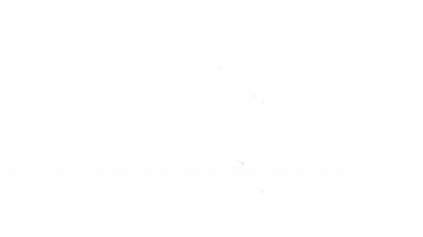 Siyah çizgi manuel kahve öğütücü simgesi beyaz arkaplanda izole edilmiş. 4K Video hareketli grafik canlandırması