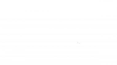 Beyaz arka planda izole edilmiş bir tepsi yiyecek ikonu ile kaplanmış siyah çizgi. Tepsi ve kapak. Kapaklı bir restoran saati. Mutfak eşyaları sembolü. 4K Video hareketli grafik canlandırması