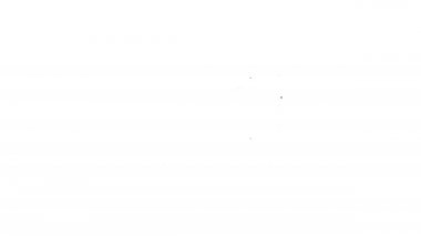 Beyaz zemin üzerinde siyah çizgi mikrodalga fırın ikonu izole edildi. Ev aletleri simgesi. 4K Video hareketli grafik canlandırması