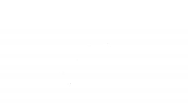 Siyah çizgi kızartma tavası simgesi beyaz arkaplanda izole edildi. Kızartma veya kızartma gıda sembolü. 4K Video hareketli grafik canlandırması