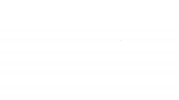 Schwarze Linie Kochmütze Symbol isoliert auf weißem Hintergrund. Kochendes Symbol. Kochmütze. 4K Video Motion Grafik Animation — Stockvideo