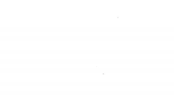 Černá čára Ikona elektronických vah izolovaná na bílém pozadí. Zařízení pro měření hmotnosti. Grafická animace pohybu videa 4K — Stock video