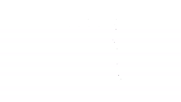 Linha preta Ícone do forno isolado no fundo branco. Fogão sinal forno a gás. Animação gráfica em movimento de vídeo 4K — Vídeo de Stock