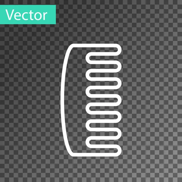 Ligne blanche Icône de brosse à cheveux isolé sur fond transparent. Peigne pour cheveux peignés. Symbole de coiffeur. Illustration vectorielle — Image vectorielle