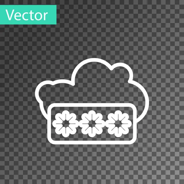 Línea blanca Icono de acceso de seguridad y protección por contraseña aislado sobre fondo transparente. Seguridad, seguridad, protección, concepto de privacidad. Ilustración vectorial — Vector de stock