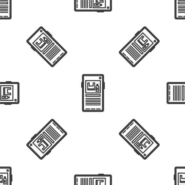 Gri çizgi Plastik Kirliliği Durdur simgesi beyaz arka planda izole edilmiş pürüzsüz desen. Ekolojik poster. Vektör İllüstrasyonu