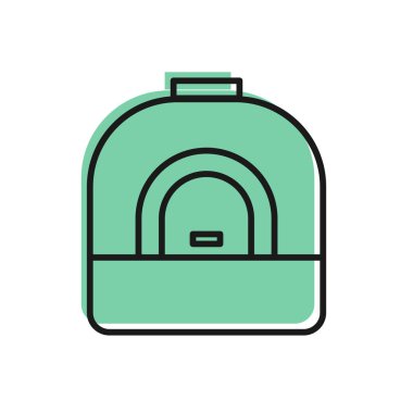 Beyaz arkaplanda siyah çizgi fırın simgesi izole edildi. Fırın tabelası. Vektör İllüstrasyonu