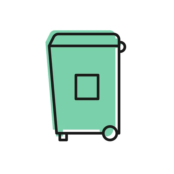 Linha preta ícone da lata de lixo isolado no fundo branco. Sinal de lixeira. Ícone da cesta de reciclagem. Ícone de lixo do escritório. Ilustração vetorial — Vetor de Stock