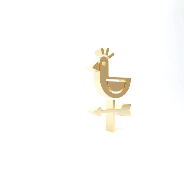 金鸡气象叶片图标孤立在白色背景 韦瑟考克的标志 温文鸡舍 3D渲染3D插图 — 图库照片