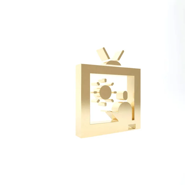 白色背景下孤立的黄金天气预报图标 3D渲染3D插图 — 图库照片