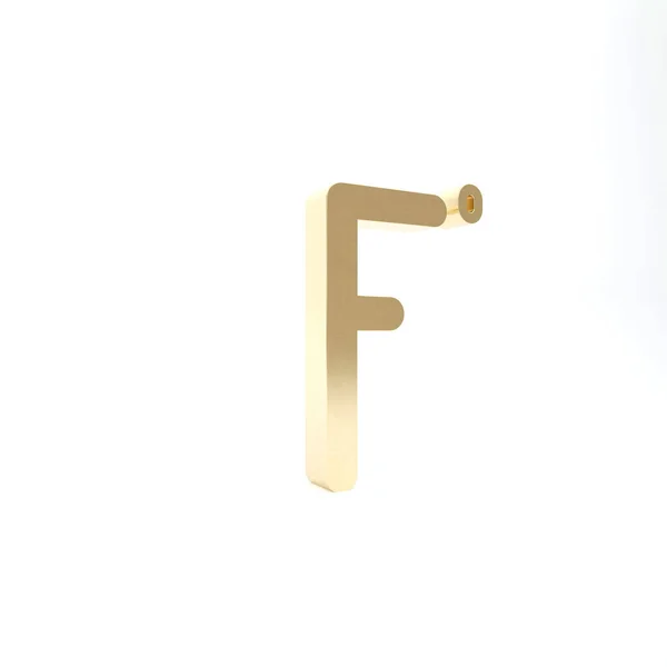 Значок Золотой Фаренгейт Выделен Белом Фоне Рендеринг — стоковое фото