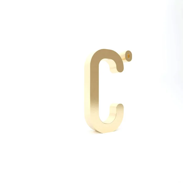 Gold Celsius Ikon Isolerad Vit Bakgrund Illustration Återgivning — Stockfoto