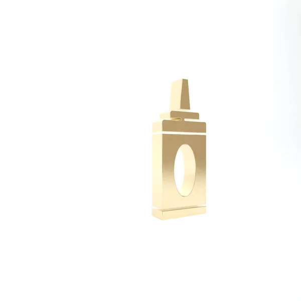 Bottiglia Oro Icona Shampoo Isolato Sfondo Bianco Illustrazione Rendering — Foto Stock
