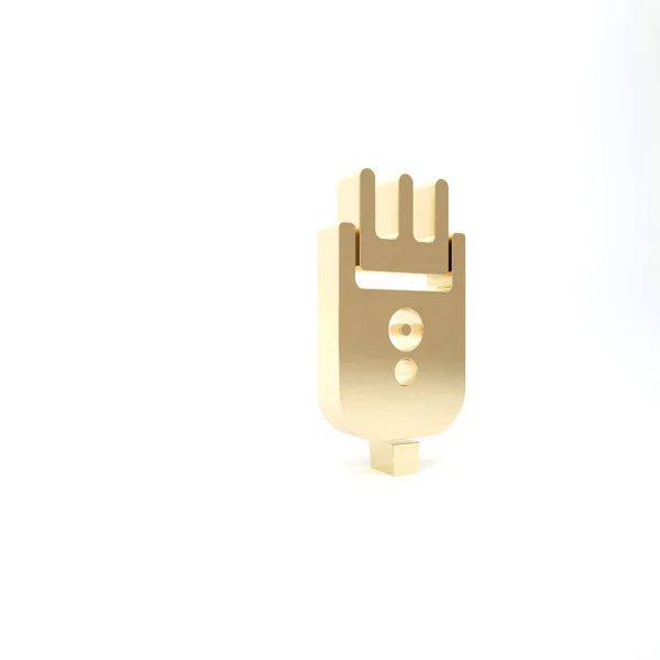 Gold Elektrische Haarschneidemaschine Oder Rasierer Symbol Isoliert Auf Weißem Hintergrund — Stockfoto