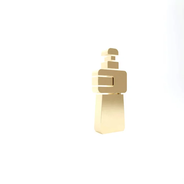 Altın Bulaşık Sıvısı Şişe Ikonu Beyaz Arka Planda Izole Bulaşık — Stok fotoğraf