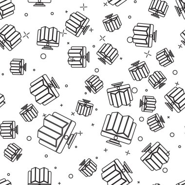 Ormanın haritadaki siyah çizgi konumu beyaz arkaplanda izole edilmiş ikon. Vektör İllüstrasyonu