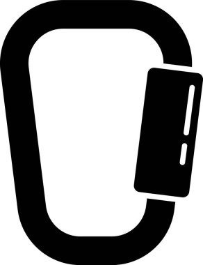 Siyah Karabina simgesi beyaz arkaplanda izole edildi. Olağanüstü bir spor. Spor malzemeleri. Vektör İllüstrasyonu