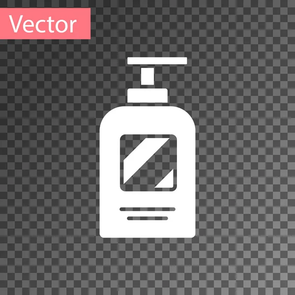 Bouteille Blanche Shampooing Icône Isolée Sur Fond Transparent Illustration Vectorielle — Image vectorielle