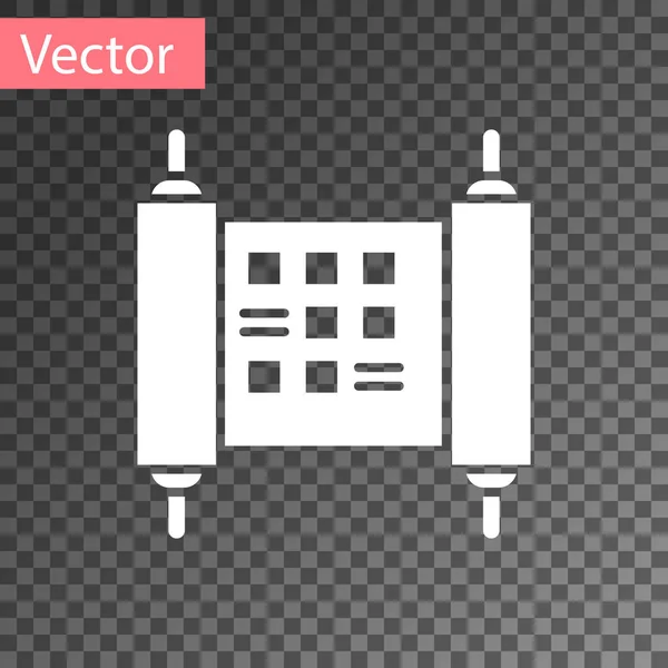 Decreto Branco Papel Pergaminho Ícone Rolagem Isolado Fundo Transparente Rolo — Vetor de Stock