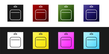 Set Battery in pack icon isolated on black and white background. Lightning bolt symbol.  Vector Illustration