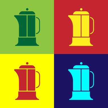 Pop Art French basın simgesi renk arkaplanında izole edildi. Vektör İllüstrasyonu