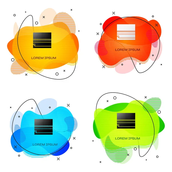 Beyaz arkaplanda siyah rulo kağıt simgesi izole edildi. Sıvı şekilli soyut pankart. Vektör İllüstrasyonu