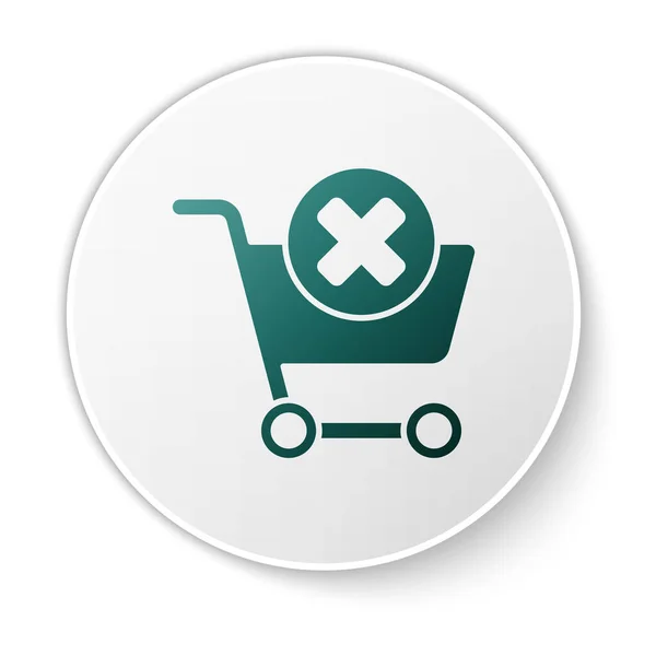 Grün Warenkorb Symbol Auf Weißem Hintergrund Entfernen Online Kaufkonzept Lieferservice — Stockvektor
