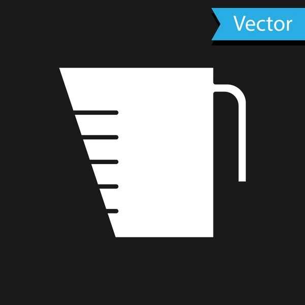 Blanco Taza Medición Para Medir Icono Alimentos Secos Líquidos Aislados — Vector de stock