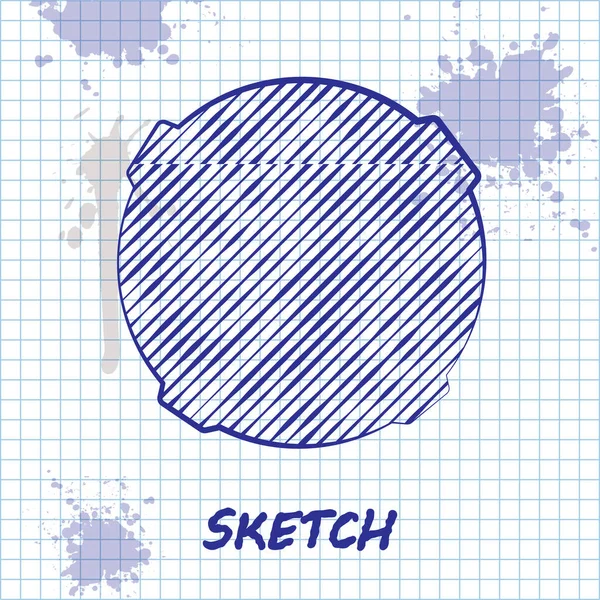 Skizze Linie Mond-Symbol isoliert auf weißem Hintergrund. Vektorillustration — Stockvektor