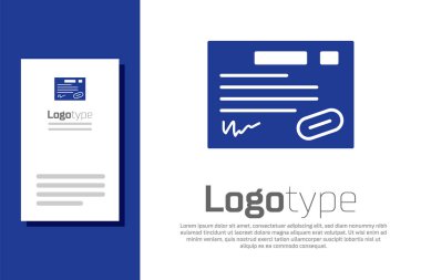 Mavi Garanti Sertifikası şablonu beyaz arkaplanda izole edildi. Logo tasarım şablonu elemanı. Vektör İllüstrasyonu