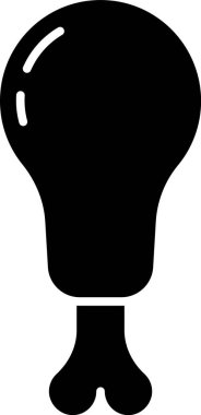 Siyah Tavuk bacak simgesi beyaz arka plan üzerinde izole. Tavuk baget. Vektör İllüstrasyonu