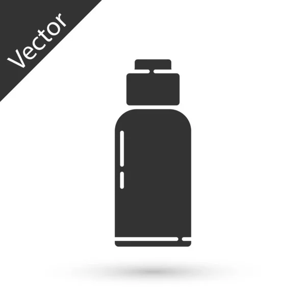 Icono de la botella de agua Grey Canteen aislado sobre fondo blanco. Icono del frasco turístico. Tarro de uso del agua en la campaña. Ilustración vectorial — Vector de stock