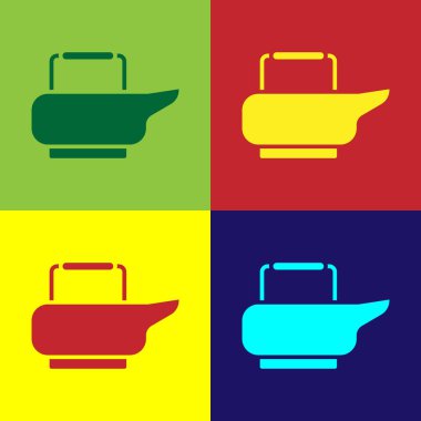 Pop Art Bedpan simgesi renk arkaplanında izole edildi. Yatalak hastalar için tuvalet. Vektör İllüstrasyonu