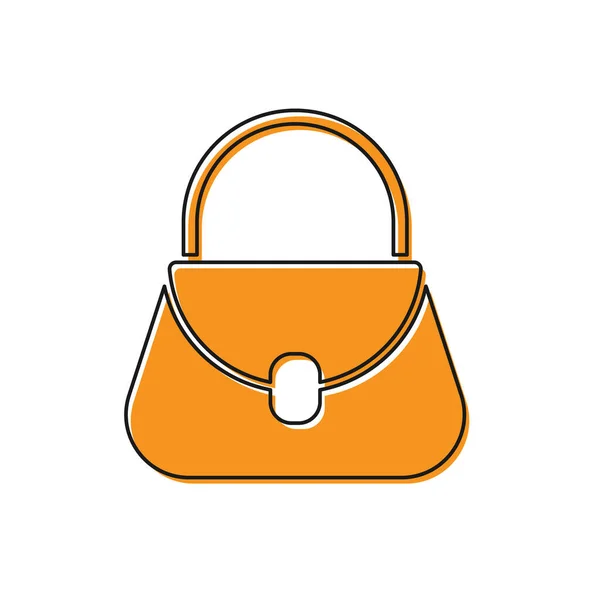 Icône Sac Main Orange Isolé Sur Fond Blanc Signe Sac — Image vectorielle