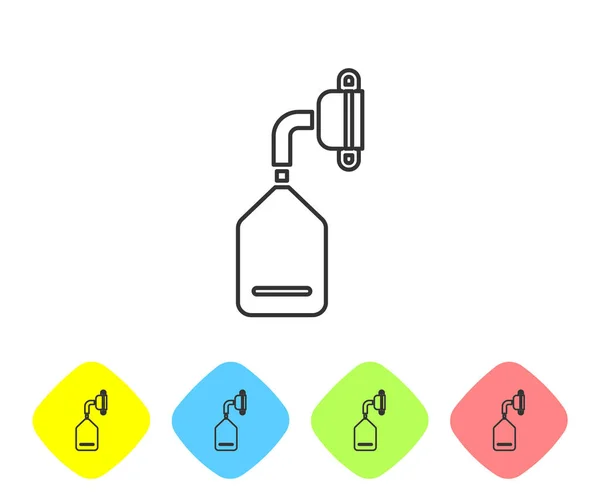 Línea Gris Icono Máscara Oxígeno Médica Aislado Sobre Fondo Blanco — Vector de stock