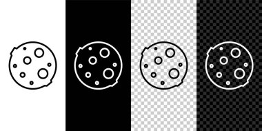 Ayın simgesini siyah ve beyaz arkaplanda izole et. Vektör İllüstrasyonu