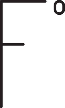 Siyah çizgi Fahrenheit simgesi beyaz arkaplanda izole edildi. Vektör İllüstrasyonu