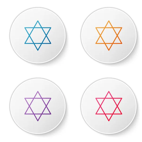 데이비드 아이콘의 스타는 배경에서 분리되었다 종교의 이스라엘의 아이콘을 버튼에 넣으세요 — 스톡 벡터