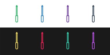 Çizgi bileyici simgesi siyah ve beyaz arkaplanda izole edildi. Vektör İllüstrasyonu