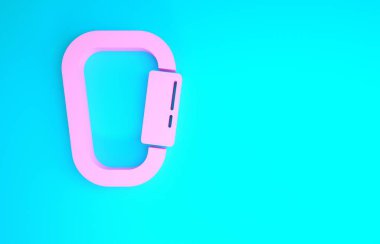 Pembe Karabinalı simgesi mavi arkaplanda izole edilmiş. Olağanüstü bir spor. Spor malzemeleri. Minimalizm kavramı. 3d illüstrasyon 3B canlandırma