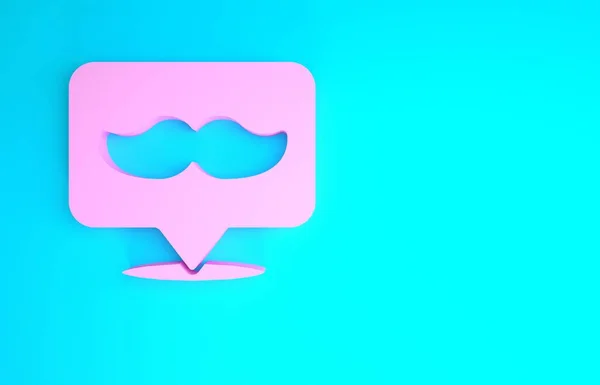 Icono de barbería rosa aislado sobre fondo azul. Logo de peluquería o letrero. Concepto minimalista. 3D ilustración 3D render — Foto de Stock