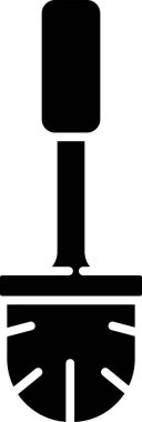 Siyah tuvalet fırçası simgesi beyaz arkaplanda izole edildi. Vektör İllüstrasyonu