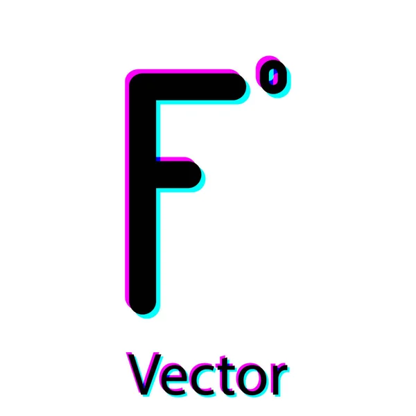 Schwarz Fahrenheit Symbol Isoliert Auf Weißem Hintergrund Vektorillustration — Stockvektor